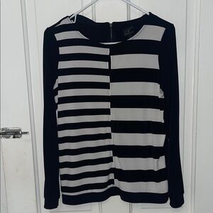 Worthington Monochrome Striped Long Sleeve Top